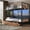 Brown&2 Drawers&LED, variant on Hijob Twin over Twin Bunk Bed(Convertible into 2 Seperate Beds),Antique Heavy Duty Metal Bed Frame with Storage Bag&Hooks for Adults Teens,Black&Brown