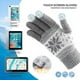 thumbnail image 2 of HÖTER Guantes de invierno con estampado de flores de nieve que mantienen el calor con pantalla táctil para mujeres y hombres (gris), 2 of 5
