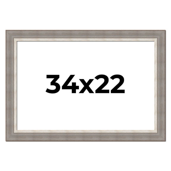 34x22 Frame Grey Real Wood Picture Frame Width 2.75 Inches | Interior Frame Depth 0.5 Inches |
