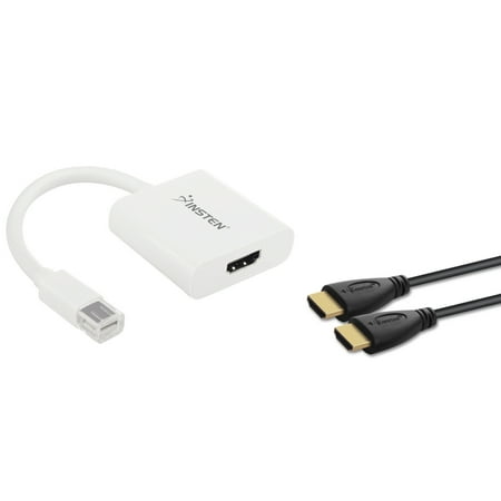 Insten Mini DisplayPort to HDMI Adapter M/F+10Ft Hi-Speed HDMI Cable For AppleMac Pro
