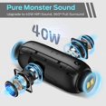 thumbnail image 2 of Monster S320 Altavoz Bluetooth, Altavoz Bluetooth portátil, Altavoz inalámbrico verdadero de 40 W, Efecto de sonido estéreo de 360°, Altavoz impermeable IPX7, Tiempo de reproducción de 32 horas, Adecu, 2 of 5