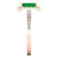 thumbnail image 3 of Clara Pucci 14K Rose Gold 1.92ct Emerald Solitaire with Accents Ring, 3 of 8