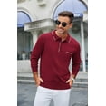 thumbnail image 4 of COOFANDY Knit Polo for Men Long Sleeve Collared Sweater Polo Business Casual Polos with Pocket, 4 of 10