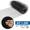 Fencer Wire 16 Gauge Black Vinyl Coated Welded Wire Mesh Size 1.5 inch by 1.5 inch (2 ft. x 100 ft.)