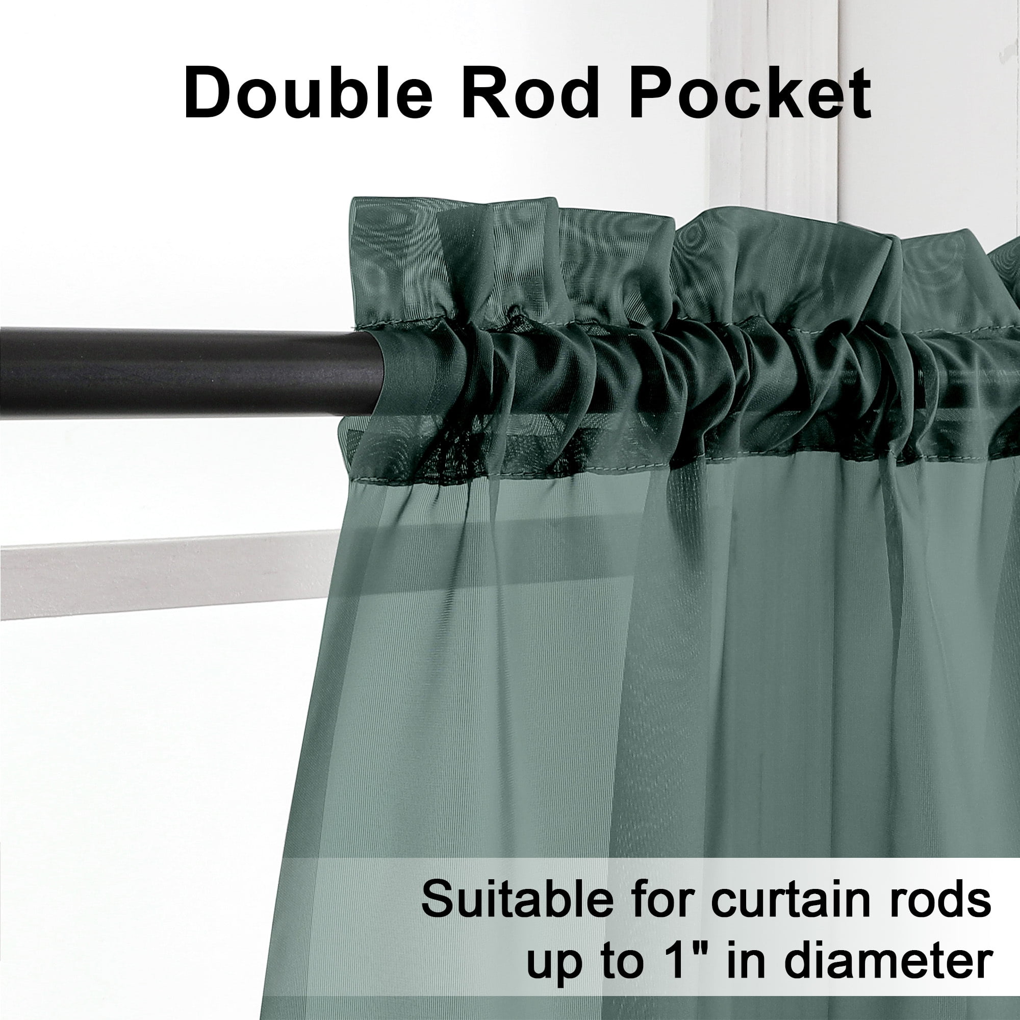 OVZME Sheer Curtains 63 inch Length Set of 2, Rod Pocket Voile Drapes for Living Room, Bedroom, Wind(图2) OVZME Sheer Curtains 63 inch Length Set of 2, Rod Pocket Voile Drapes for Living Room, Bedroom, Wind(图2)