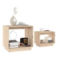 thumbnail image 3 of Nesting Coffee Tables Set of 2, Solid Pine Wood Small Space Living Room Tables, Multipurpose Side Tables for Apartments, Modern Farmhouse Style Brown, 3 of 9
