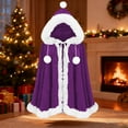 thumbnail image 2 of Hooded Cape Sevevn Christmas Cloak Santa Claus Cloak Velvet Hooded Cape Costume for Women, 2 of 3
