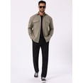 thumbnail image 5 of DARING DIVA Long Sleeve Button Solid Color Casual Work Jacket S Gray Khaki, 5 of 7