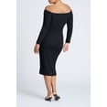 thumbnail image 2 of ELOQUII Women's Plus Size Off Shoulder Textured Dress, 2 of 2