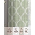 thumbnail image 6 of Sage Green Morocco Sheer Curtains 45 Inch Length 2 Panels Set Window Treatments, Boho Abstract Geometric Grid Plaid Rod Pocket Semi Curtains for Living Room/Bedroom/Kitchen Décor, 104"W x 45"L, 6 of 7