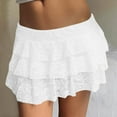 thumbnail image 5 of ZZwxWA Lace Mini Skirt Womens Ruffle Layered Low Waist Pleated Short Skirt Flowy Lace Mini Skirt Party Streetwear, 5 of 6