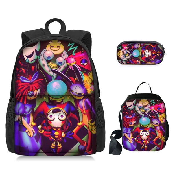 3pcs The Amazing Digital Circus Backpack Cute Cartoon School Bag Mochila Anime Pencilbag Set For Kids Birthday Christmas Gift