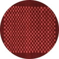 thumbnail image 1 of Ahgly Company Indoor Round Checkered Red Modern Area Rugs, 5' Round, 1 of 4
