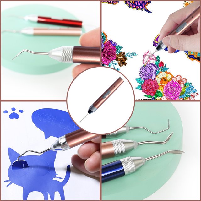 Cuadros Decorativos Kit de herramientas para deshierbe, removedor de papel de vinilo con luz para hacer regalos de Navidad Wdftyju de costura negro 4 estilos