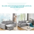 thumbnail image 3 of SEGMART 3-Seat Couch for Living Room, 90'' Pull Out Sectional Storage Sofa Bed with 6 Side Pockets, Polyester L-Shaped Corner 3-Seat Couch with Storage Chaise for Small Space, 250lbs, Gray, SS820, 3 of 9