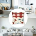 thumbnail image 5 of nygtbtfer Pillow Cover Red Blue Star Firework Throw Pillow Case Buffalo Plaids Cushion Cover for Home Couch Sofa Car Decor White, 5 of 7