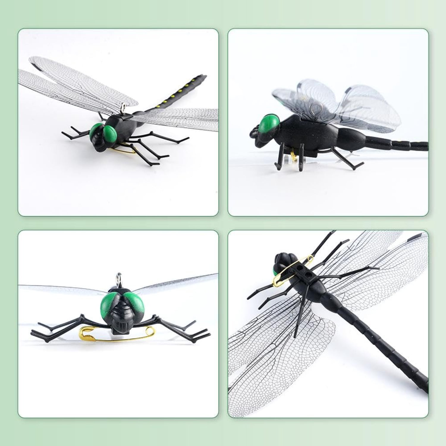 Dragonfly Clips for Bugs Repellent - Dragon Fly Clips For Bugs Repellent Outdoor Realistic Dragonfly Decoy, Portable Pins and Hanging Cords for Hiking, Camping, Gardening, and Yard Decor