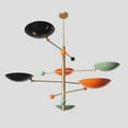 thumbnail image 3 of Stilnovo Style 6 Multi Color Shade Sputnik Chandelier Light Fixture Mid Century Brass Chandelier, 3 of 5