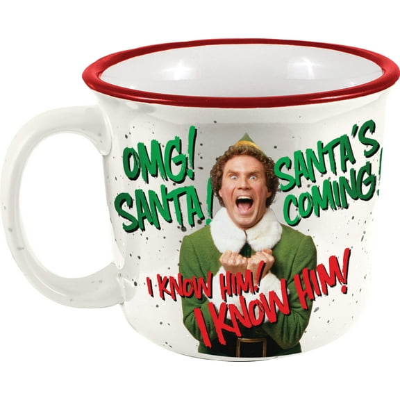 Spoontiques Elf Ceramic Camper Mug, 14 ounces, White