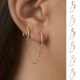 thumbnail image 1 of Cheers 1Pc Ear Chain Decorative Nice-looking Shining Double Ring Rhinestone Chain Earrings Jewelry Accessory, 1 of 2