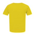 thumbnail image 5 of EHTMSAK Dressy Womens Tops Plus Size Solid Tee Shirts Clearance Crew Neck Ladies Short Sleeve Tops with Lower Sides Summer Womens Plus-Size Tops for Leggings Yellow 3X, 5 of 6