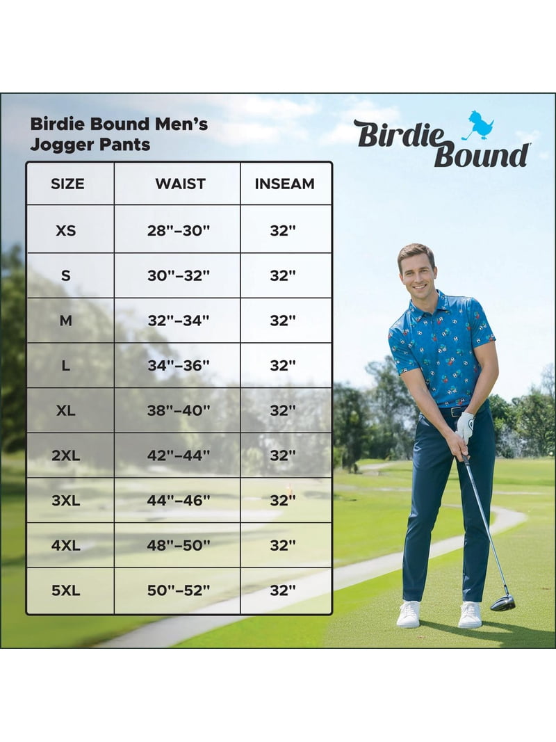 Birdie Bound Men's & Big Men's Pull on Golf Jogger Pant, Sizes XS