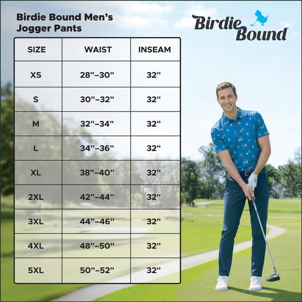 Birdie Bound Men's & Big Men's Pull on Golf Jogger Pant, Sizes XS