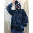 thumbnail image 2 of Cárdigan de camuflaje de tiburón para mujer, abrigo holgado con capucha de manga larga y cremallera fina, estilo Hip Hop, ropa de calle de otoño e invierno,, 2 of 5