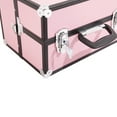 thumbnail image 6 of Makeup Train Case, Aluminum Alloy Jewelry Box Organizer Pink, 6 of 8