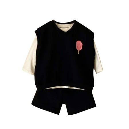 

Zlekejiko Baby Girls Boys Autumn Solid Cotton Sleeveless Short Pants Vest Set Outfits Clothes