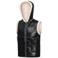 thumbnail image 5 of XMMSWDLA Deals Clearance Mens Plus Top Winter Solid Color Vest Leather Clothin One Coat Retro Warm Hooded Jacket, 5 of 7