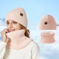 thumbnail image 2 of HNMKIU Winter Knitted Hat Scarf Set Thermal Unisex Ear Warmer Neck Cozy Cold Weather Outdoor Skiing Camping Travel Pink - One Size, 2 of 4