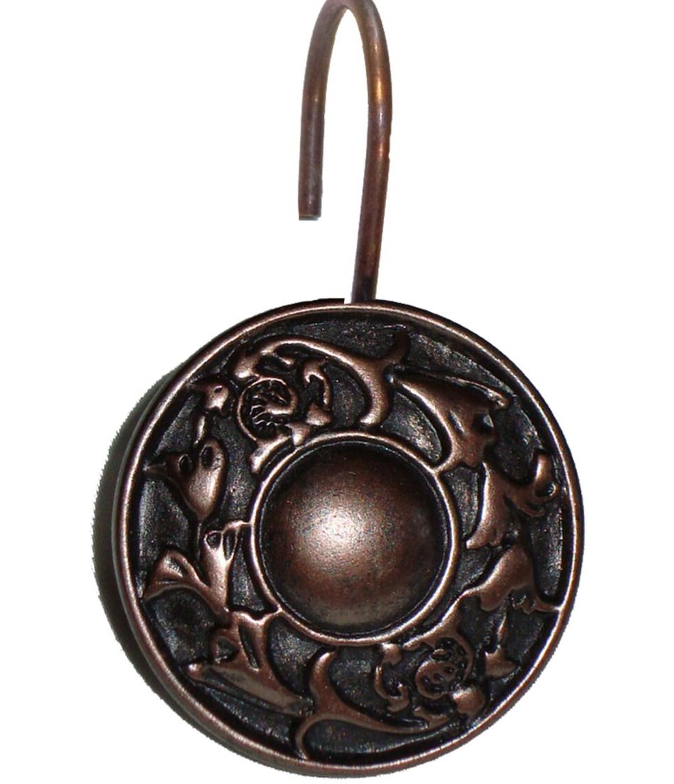 Royal Bath Oil Rubbed Bronze Regency Resin Shower Curtain Hooks, Set Of 12