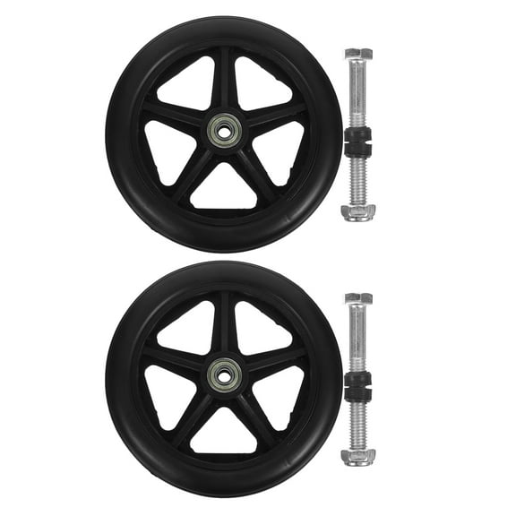 WSTEER 2 Sets Wheelchair Wheel with Axle Front Wheel Replacement Wheelchair Wheel Wheelchair Part