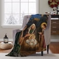 thumbnail image 5 of Meggemo Christmas Jesus Flannel Blanket Soft Warm Throw Blanket for Sofa Nap Time Home Holiday Season Christmas Decor, 5 of 6