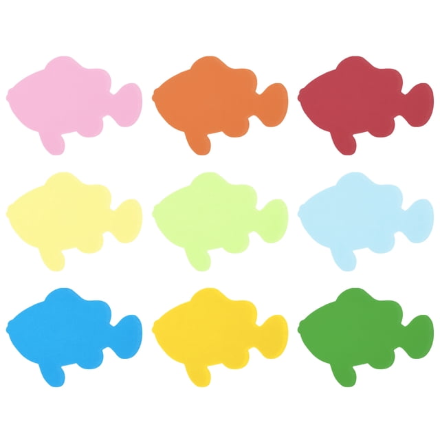Unique Bargains Fish Cutouts Paper Fishes, Colorful Fish Cutout for Classroom Decoration, 108 Pack