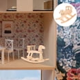thumbnail image 2 of Casa de muñecas Modelo de caballo mecedor Caballo mecedor en miniatura Decoración de escritorio Artesanía de madera, 2 of 7