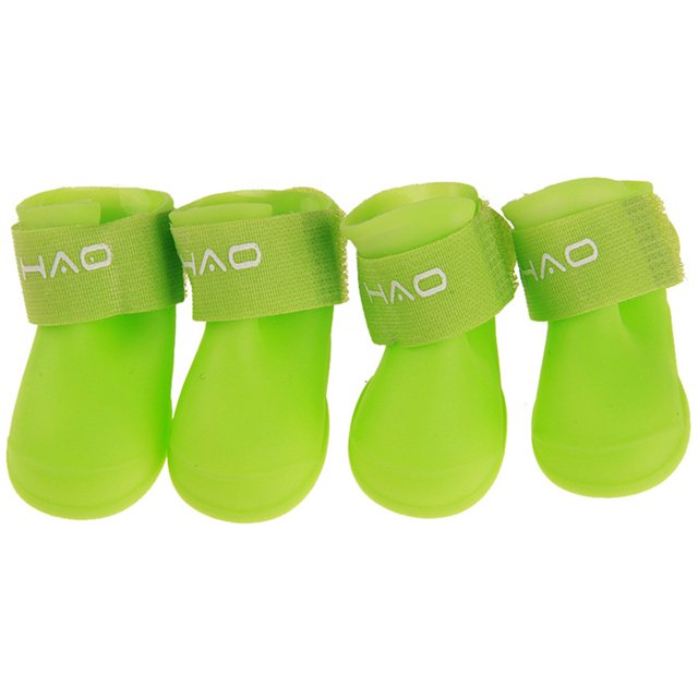 CAROOTU Pet Rain Boots Waterproof Anti-Slip Paw Protection Rain Snow Shoes for Small