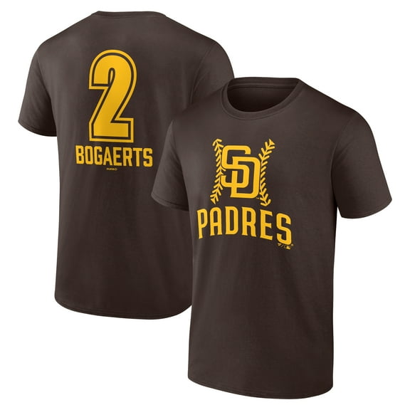 Men's Xander Bogaerts Brown San Diego Padres Fastball Player Name & Number T-Shirt