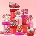 thumbnail image 2 of Valentine Day Decorations 10-Piece Set, Pink Paper Ornaments (Bear, Heart, Balloon) Safe & Eco-Friendly, 2 of 6