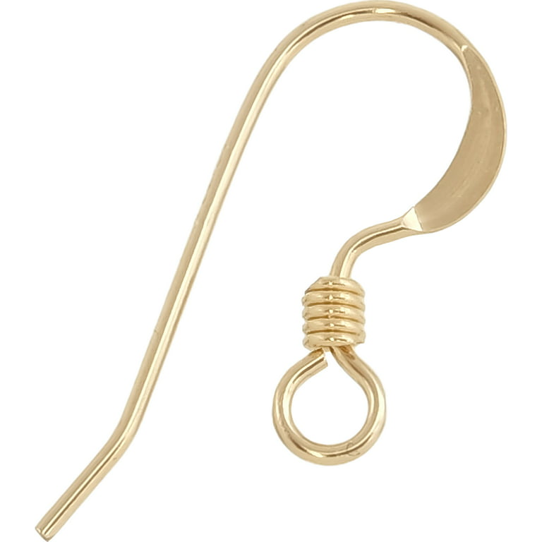 14 Fish Hook Earring Wires 14K Gold Filled 21 Gauge, Adult Unisex, Size: One Size