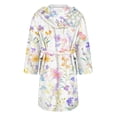 thumbnail image 3 of Long Sleeve Cotton Robes for Women Fuzzy Women's Nightgowns & Sleepshirts Oversize Cute Women's Sleepwear House Womens Robe Purple, 3 of 5