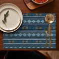 thumbnail image 5 of Blue Geometric Striped Pattern Summer Placemats Table Placemats Set Of 4-Linen Kitchen Washable Placemats Table Mats 11.8"x17.7" Non-Slip Heat Resistant, 5 of 6