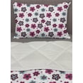 thumbnail image 3 of Floral Comforter & Sham Bedding Set, Florets Buds Girls Pattern Summer Beauty Art Print, 3 pcs Duvet Set Microfiber Filling Quilt, 5 Sizes, Magenta Grey Pale Blue, by Ambesonne, 3 of 4