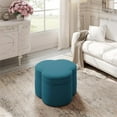 thumbnail image 2 of Kristin Ottoman Teal Velvet 28L x 28W x 17.7H Upholstered Storage, 2 of 8