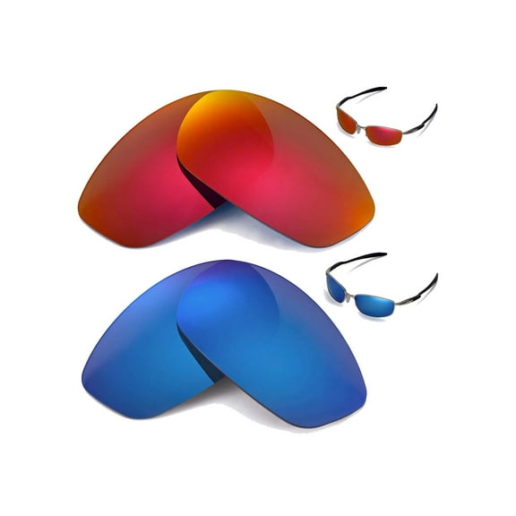 Walleva Polarized Ice Blue   Fire Red Lenses For Oakley Blender Sunglasses