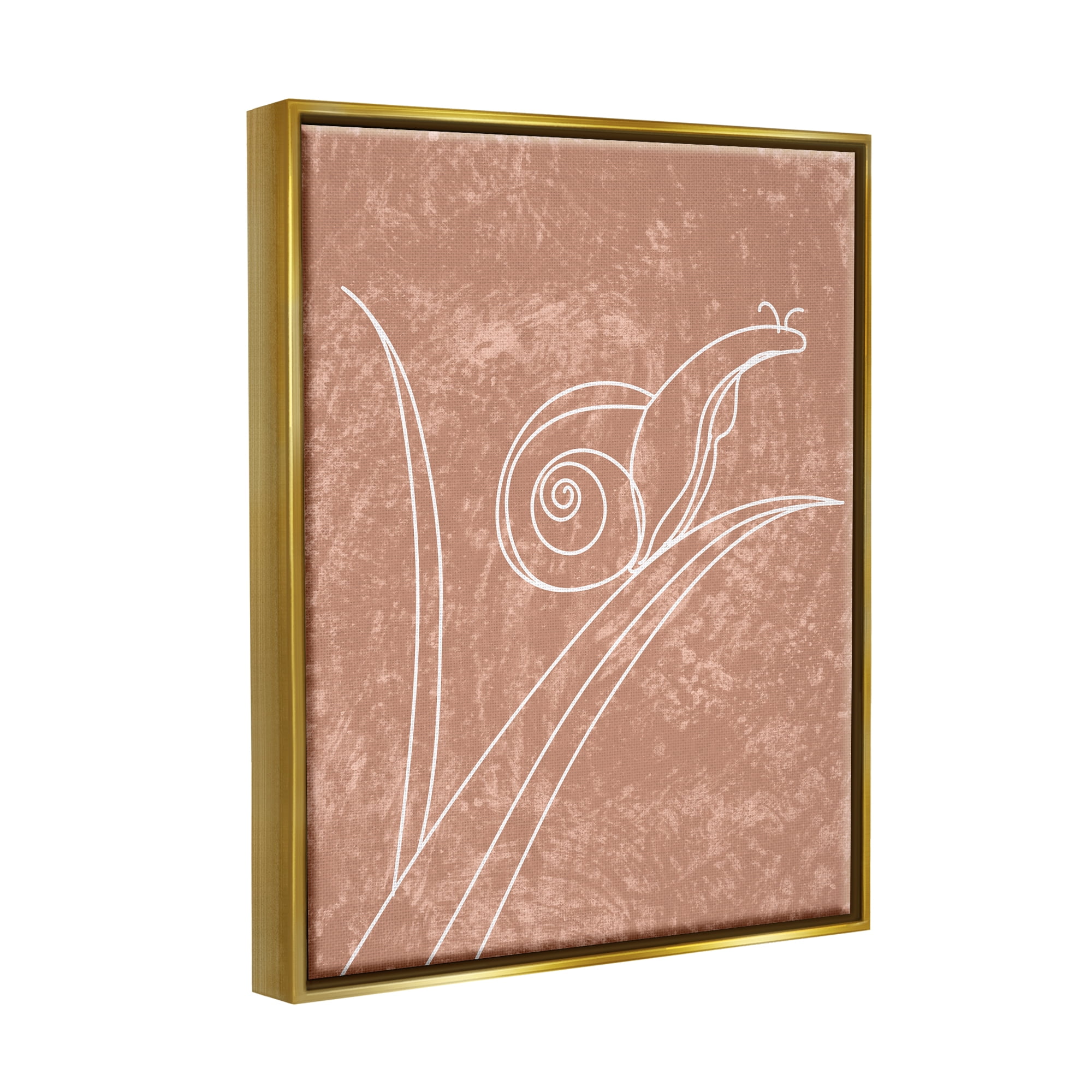 Stupell Industries Nail on Leaf Doodle Animals & Insects Painting Gold Floater Framed Canvas Art Print Wall Art, 17 x 21