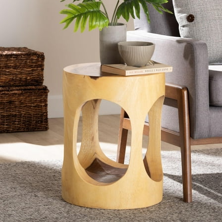 bali & pari Kaseko Boho Side Table, 14"W, Natural Brown