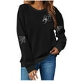 thumbnail image 2 of Otvok Long Sleeve Sweatshirts for Women Crew Neck Casual Pullover Sweaters Loose Lightweight Halloween Print Tops Blouse, 2 of 6