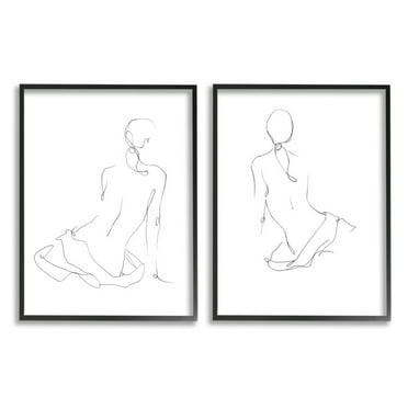 Stupell Industries Female Gesture Drawings Minimalist Curved Linework Design by Ethan Harper